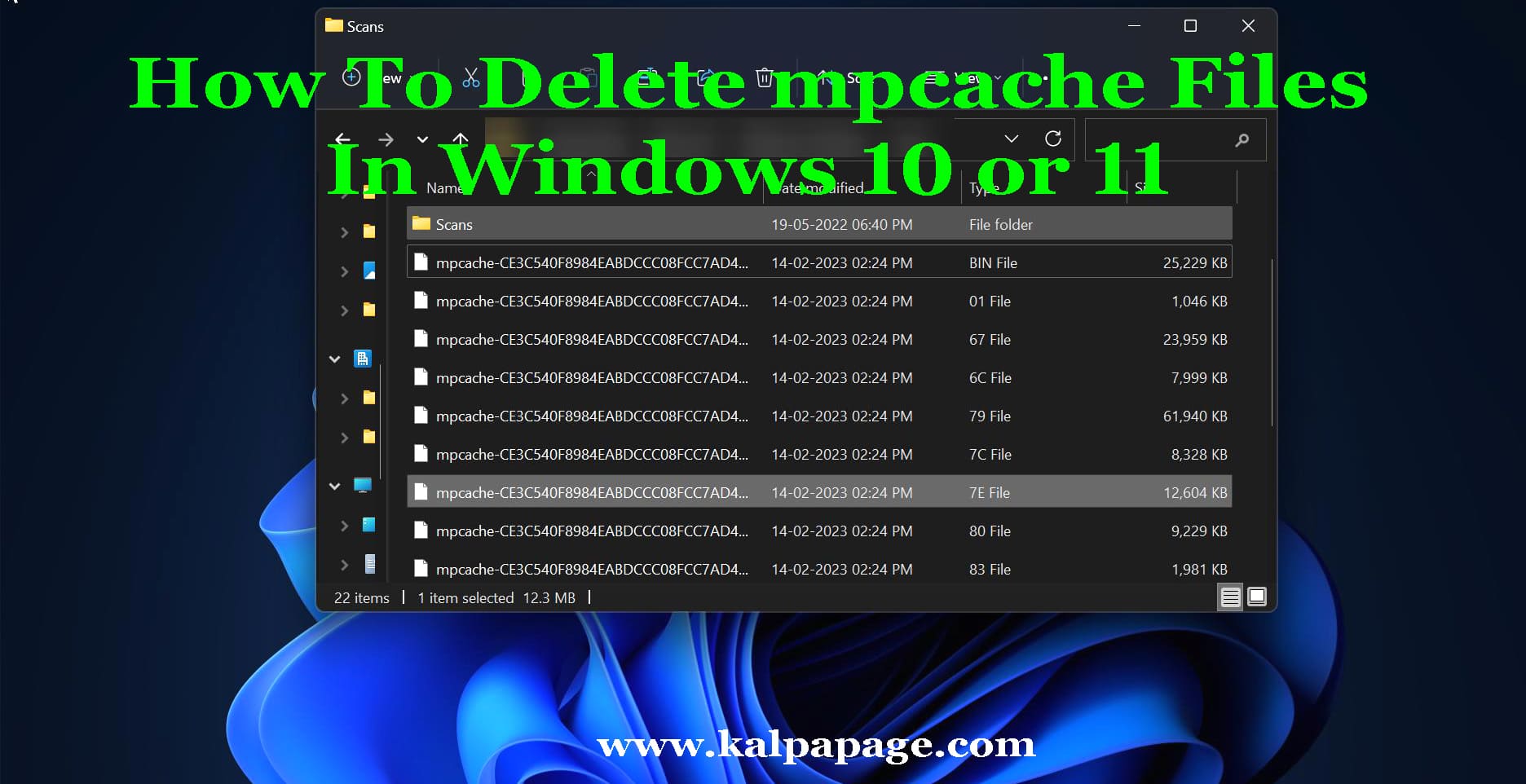 How To Delete mpcache Files In Windows 10 or 11 How To Delete mpcache Files In Windows 10 or 11