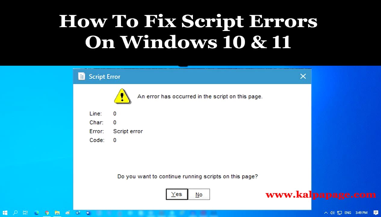 How To Fix Script Errors On Windows 10 & 11 How To Fix Script Errors On Windows 10 & 11