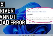 A driver cannot load on this device on Windows 11 / 10 A driver cannot load on this device on Windows 11 10