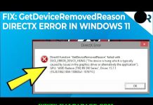 DirectX function GetDeviceRemovedReason failed with error Fix