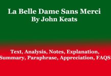 La Belle Dame Sans Merci By John Keats: Text, Analysis, Notes La Belle Dame Sans Merci