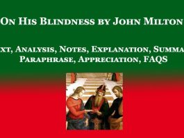 On His Blindness by John Milton