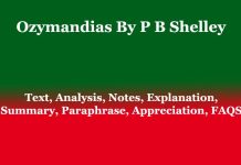 Ozymandias By P B Shelley: Text, Analysis, Notes Ozymandias By P B Shelley