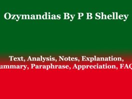 Ozymandias By P B Shelley