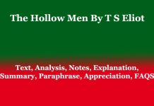 The Hollow Men By T S Eliot: Text, Analysis, Notes The Hollow Men By T S Eliot