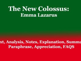 The New Colossus By Emma Lazarus