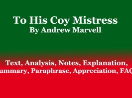 To His Coy Mistress
